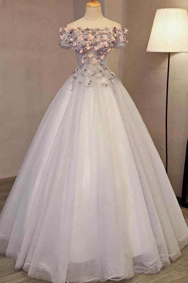 Off the Shoulder Ball Gown Prom Dresses ...